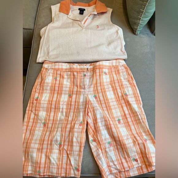 Vintage Izod top and Bermuda shorts w/ pockets. - Picture 1 of 10